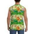 thumbnail image 4 of Lsque African Animals in the Jungle Print Men's Cotton Blend Sleeveless Muscle Shirts (S-3XL)- Moisture Wicking, Odor Protection, UPF 30+,Large, 4 of 8