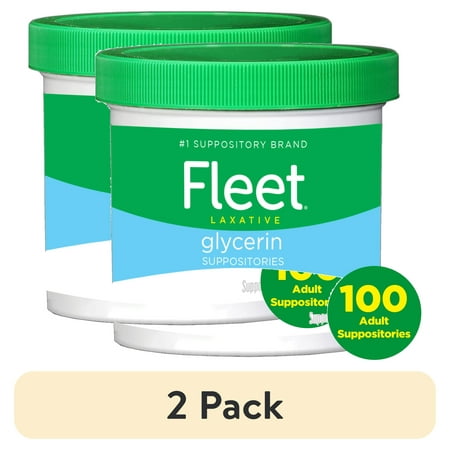 (2 pack) Fleet Laxatives, Laxative Glycerin Suppositories for Adult Constipation Relief, 100 Count
