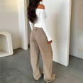 thumbnail image 3 of Camiseta de mujer con cuello inclinado, hombros descubiertos y manga larga de punto, 3 of 5