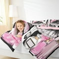 thumbnail image 4 of Manfei Girl Perfume Dress King Size Comforter Sets,Fairy Tale Princess Bedding Comforter Set,Pink Black White Bedding Set For Kids,Ultra Soft Home Decor Reversible,3 Pieces, 4 of 8