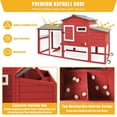 thumbnail image 4 of PETSCOSSET Chicken Coop and Run with Wheels - 2 Story with Nesting Box - Red, 4 of 8