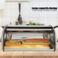 thumbnail image 3 of Frosted Stainless Steel Polished for Bread Cake Bin Container Kitchen Storage Box, Simple High‑grade Kitchen Storage Small Drum-shaped Bread Storage Box, 3 of 9