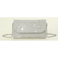 thumbnail image 3 of Kukuzhu Women’ Rhinestone Envelope Bag Sparkling Evening Handbag Silver Purse Bling Designer Chain Clutch for Prom Party, 3 of 8
