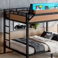 thumbnail image 4 of Leumius Metal Bunk Bed with Storage Shelves and Pegboard,Queen over Queen Size Bunk Bed Frame with USB Ports and LED Lights, Space-Saving,Natural, 4 of 13