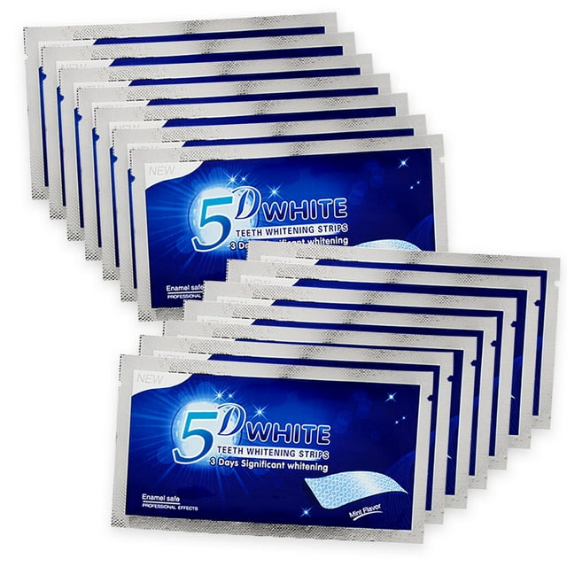 Qarigey Pegatinas para blanquear los dientes, removedor de placa portátil, blanqueador, tiras de Gel para eliminar manchas de té con tarjeta de cuidado de los oídos 14 Paare Qarigey CE001652-02