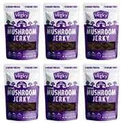 VEGKY Vegan Shiitake Mushroom Jerky BBQ 70 Grams 2.46 oz each 6 PACKS Non-GMO Vegetarian Plant based Protein Plant Based