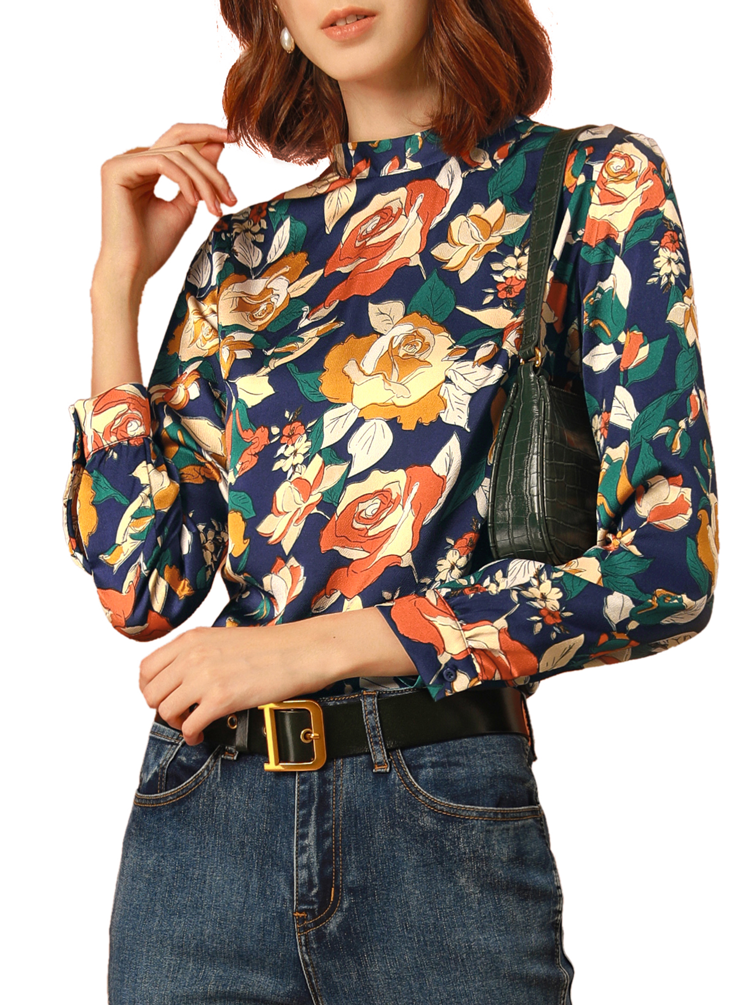 Allegra K Women's Floral Print Bow Tie 