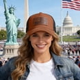 thumbnail image 2 of Lispipm Women and Man Mesh Baseball Cap Summer Outdoor Breathable Hats Unisex Sports Quick Drying Caps for US 250th Anniversary Brown, 2 of 6