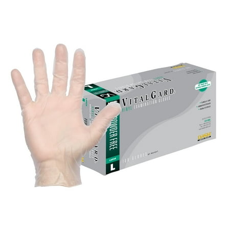 

Dash VitalGard Vinyl Exam Gloves - Clear - 3.9 mil - Box of 100 (S)