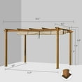 thumbnail image 2 of Domi Outdoor Living 9’ x 13’ Outdoor Retractable Pergola Against The Wall w/ Weather-Resistant Canopy Aluminum Garden Pergola Patio Grill Gazebo for Courtyard(Teak Coated), 2 of 5