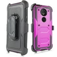 thumbnail image 2 of for 6" Moto E5 Plus Case Holster Phone Case Belt Clip 360 degree Kickstands Hybrid Armor Shock Shield Bumper Cover pink, 2 of 4