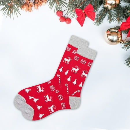 

KEUSN Unisex Christmas Printed Socks Middle Tube Warm Socks Couple Socks
