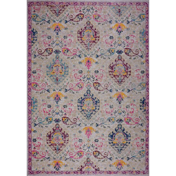 Katrina Beige Cream Traditional Indoor/Outdoor Area Rug 7'10" x 10'5"