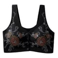 thumbnail image 4 of Hkoxplj Women's Wireless Bra Front Closure New Chinese Style Embroidered Bra Full Coverage Lifting Bra Wide Strap Soft Bra Comfortable Everyday Bra for Older Women and Seniors Plus Size Support Bra, 4 of 4