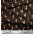 thumbnail image 2 of Soimoi Brown Cotton Duck Fabric Rose Leaves Print Fabric by Yard 44 Inch Wide, 2 of 3