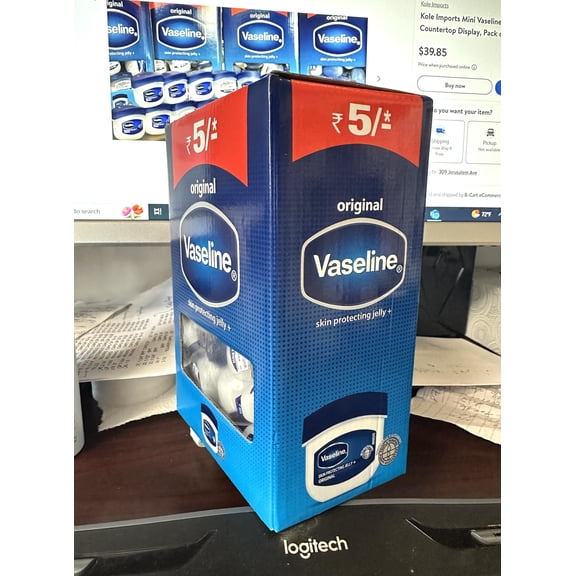 Kole Imports Mini Vaseline Petroleum Jelly Countertop Display, Pack of 48