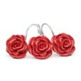 thumbnail image 2 of Coolmade Shower Curtain Hooks, Home Decorative Rustproof Shower Curtain Hooks Resin Rose Flower Shower Hooks Rings for Bathroom Shower Rods Curtains,Set of 12 Hooks (Red), 2 of 9