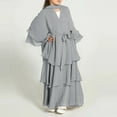 thumbnail image 2 of XQYLOS Girls Chiffon Abaya Dress Set with Cardigan & Belt, Elegant Muslim Prayer Dress for Parties, Modest Hijab Outfit with Lace Detailing for Special Occasions & Ceremonies, 2 of 9