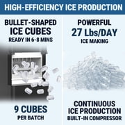 VECYS 3 5 gal Water Dispenser with Ice Maker, 27LBS Daily Ice & Child Lock