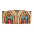 thumbnail image 4 of Men Bifold Leather Wallet, Virgin Mary Printed Leather Wallet, 4 of 7