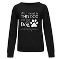 thumbnail image 2 of Pntutb Ladies Clothes,Womens Dog Lover Text Letter Print Loosen Single Sweatshirt Tops, 2 of 4