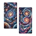 thumbnail image 2 of Ambesonne Outer Space Fitted Sheet Set 2 Pack All-Round Elastic, Futurist Galaxy Stars, Twin XL Size, Sky Blue Ecru Multicolor, 2 of 3