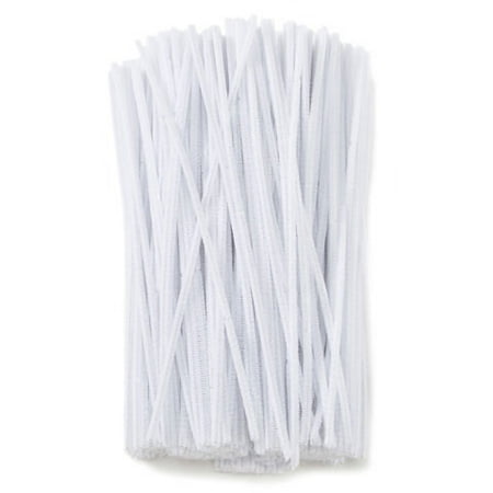 Chenille Kraft Sparkle Stems - Chenille Stems - 6mm - White - 12 inches - Big Value - 350 pieces