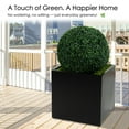 thumbnail image 6 of Kozyard 20''Cube Black Metal Planter with 2PCS 19in Topiary Ball Round Artificial Plant Balls for Backyard Balcony Garden Wedding Home Décor, 6 of 7