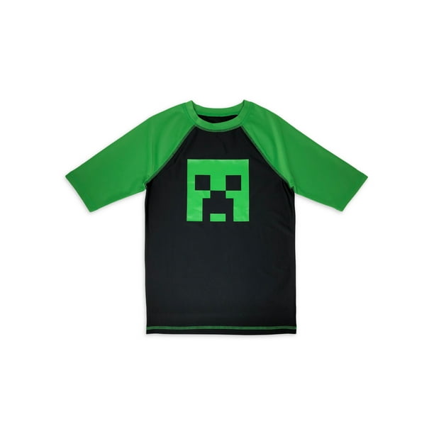 Minecraft Little Boys & Big Boys Rashguard Swim Shirt