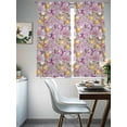thumbnail image 4 of Lemon Tree Birds Sheer Curtains 63 Inch Length 2 Panels Set, Yellow Botanical Pink Floral Voile Window Treatment Rod Pocket Curtains Sheers Drapes for Bedroom/Living Room/Kitchen 52x"63"x2, 4 of 7