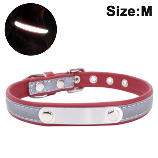 Collar para Perro con Etiqueta de Nombre Grabada, Personalizable, Cuero Suave, Collar para Perro con Etiqueta de Identificación Individual, para Perros Pequeños, Medianos y Grandes Xemadio 2034481-7