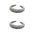 thumbnail image 2 of tredstone Bandeaux Perles Cristal Strass Accessoire de Coiffure Style Baroque Épais Mode Accessoires de Coiffure pour Femmes Blanc Coloré 2ensemble, 2 of 6