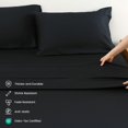 thumbnail image 6 of King Size Cooling Bed Sheets Set, 100% Viscose Derived from Bamboo, Hotel Luxury Silky Bedding Sheets & Pillowcases, Black, 6 of 7