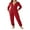 Red, variant on Michellecmm Women Christmas Hooded One-piece Trousers Coral Fleece Solid Color Zipper Jumpsuit Lady Winter Thermal Home Wear