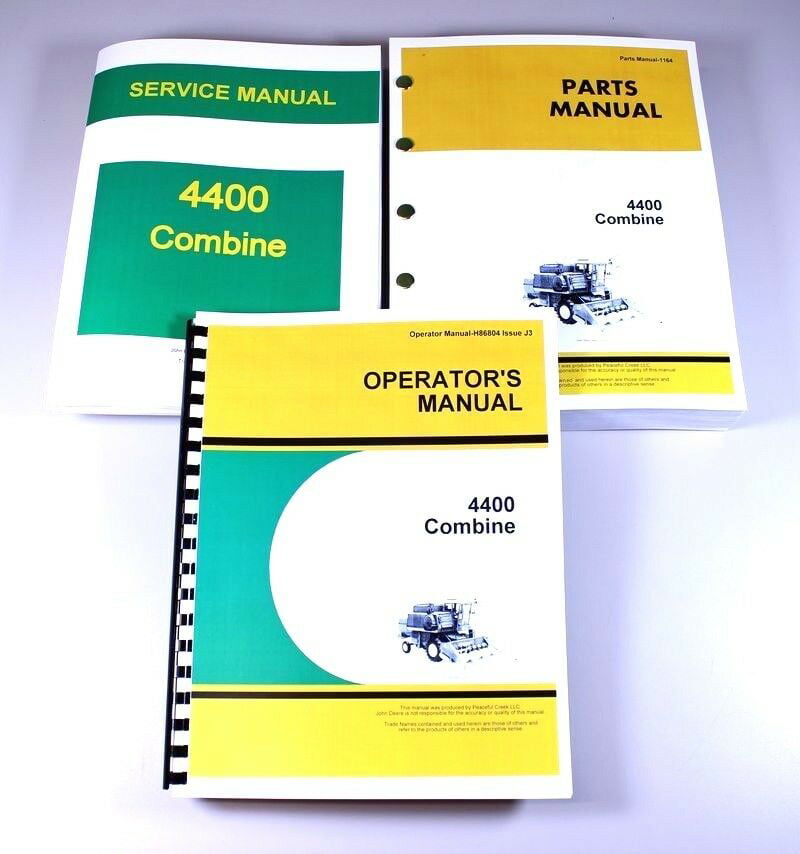 SERVICE MANUAL FOR JOHN DEERE 4400 COMBINE TECHNICAL REPAIR SHOP BOOK OVHL