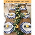 thumbnail image 4 of 15 Inch Round Placemats Set of 4, Retro Rhombus Non Slip Heat Insulation PP Table Mats, Morocco Abstract Geometric Art Navy Blue Washable Place Mats for Kitchen Dining Party Table Decor, 4 of 7