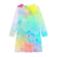 thumbnail image 4 of AJTQTH Fall Kids Girls Princess Dresses Tie Dye Gradient Print Long Sleeve Casual Twirly Skater Dress Trendy Flowy A-Line Recital Dress for School Holiday Party Multicolor#06 11-12 Years, 4 of 5