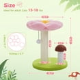thumbnail image 5 of PEQULTI 19.7" Flower Cat Scratch Post, Cat Tree Tower with Removable Perch for Kittens and Small Cats, Pink, 5 of 10