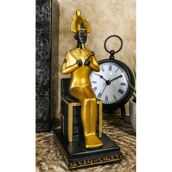Egyptian God Osiris Statue 7.25"H Osiris With Crook And Flail Seated On Throne