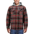 thumbnail image 1 of Men's Heavyweight Cotton Flannel Warm Sherpa Lined Snap Button Plaid Jacket (2 Dark Green 14, 4XL), 1 of 3