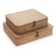 thumbnail image 1 of Juego de 2 cubos de almacenamiento DOKOT Flat Seagrass con tapa (S+L), color marrón, 1 of 7