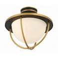 thumbnail image 2 of Crystorama Atlas 2 Light Matte Black and Textured Gold Outdoor Semi Flush Mount - 13.5"W x 12"H x 13.5" D, 2 of 11