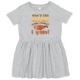 thumbnail image 3 of Inktastic Who's the Cutest Sweet Potato? I Yam Funny Thanksgiving Girls Toddler Dress, 3 of 5