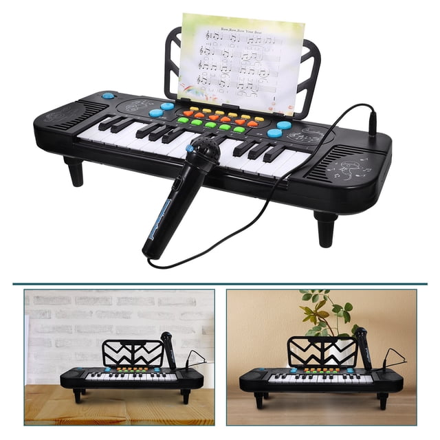 Mobutofu Piano Key Toys Electronic Keyboard Black Realistic Sound 1 Set