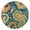 Boho, variant on Fitted Tablecloth Round Abstract Tribal Retro Style, Waterproof Vinyl with Backing, Elastic Edge for 44-50 Inch Table