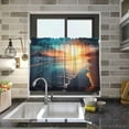 thumbnail image 7 of Coolnuti Sunset Beach Valances for Windows 24 Inch Small Window Blackout Valance Curtains Rod Pocket Window Curtains Treatment for Kitchen Bathroom Cafe, 1 Panel Home Decor, 7 of 7
