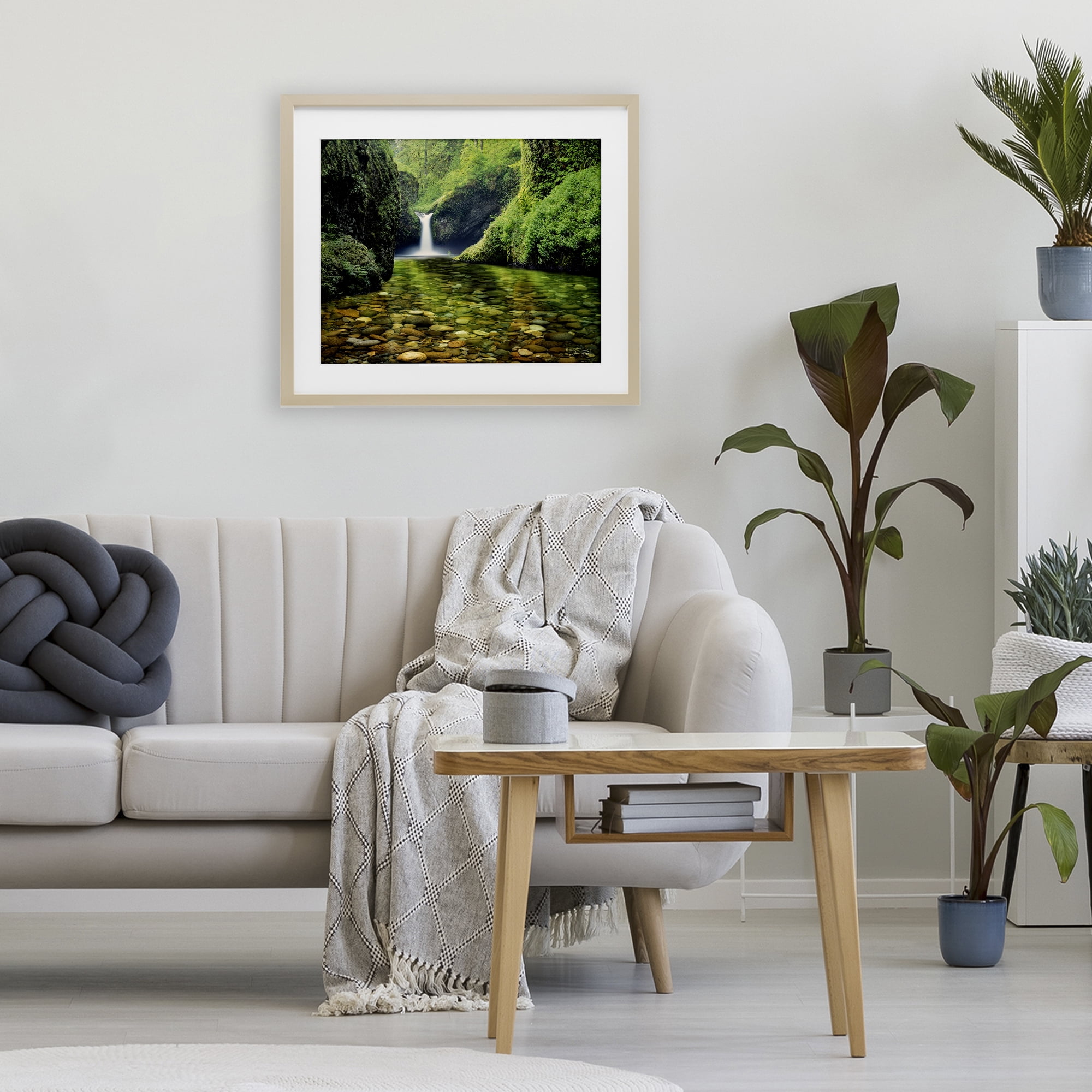 Stupell Industries Punchbowl Falls in Emerald Forest Birch Framed Print Under Glass, design by Dennis Frates
