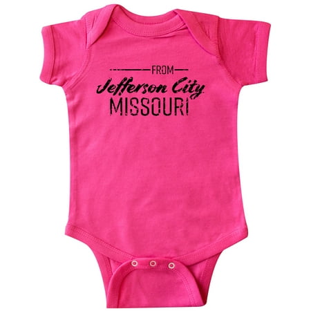 

Inktastic From Jefferson City Missouri in Black Distressed Text Gift Baby Boy or Baby Girl Bodysuit