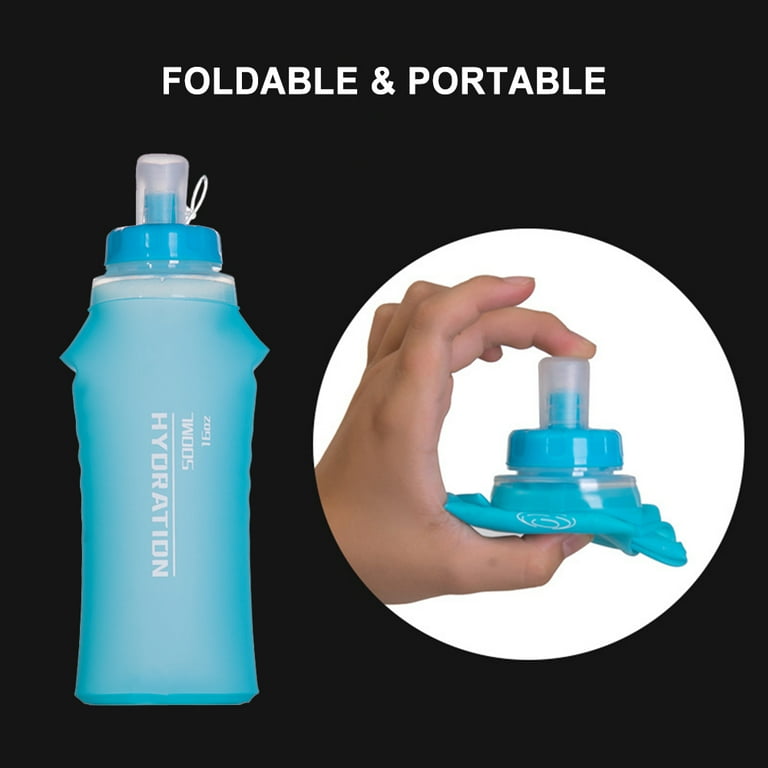 Sporteer Soft Hydration Flask - 500 ml - Collapsible TPU- BPA Free - 2-Pack, Blue