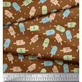 thumbnail image 2 of Soimoi Moss Georgette Fabric Text & Peanut Butter Food Print Fabric by Yard 42 Inch Wide, 2 of 3